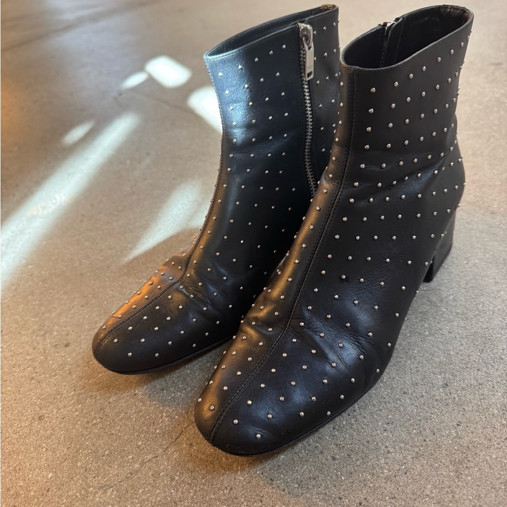 Saint Laurent Black Ankle Boots with Block Heel - Picture 4 of 6